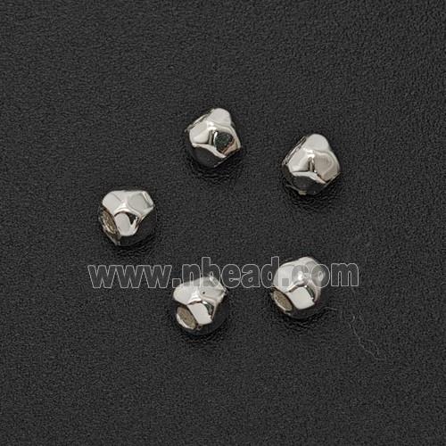 Copper Rondelle Spacer Beads Faceted Shiny Silver