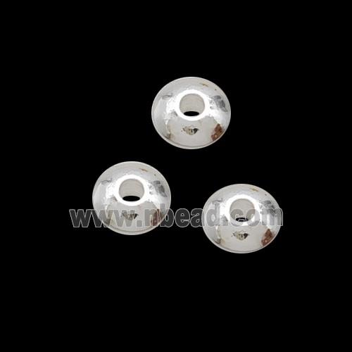 Copper Rondelle Spacer Beads Smooth Shiny Silver
