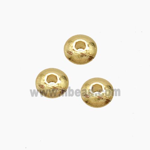 Copper Rondelle Spacer Beads Smooth Gold Plated