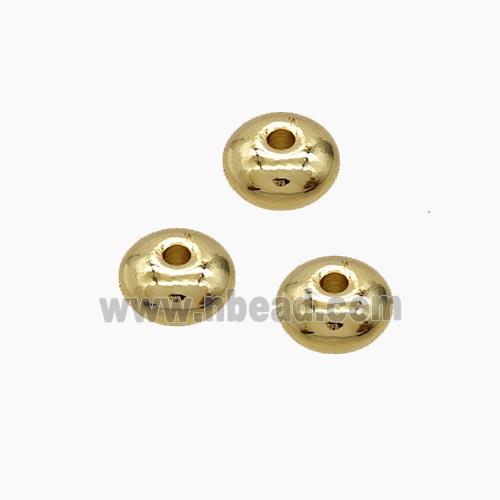 Copper Rondelle Beads Smooth Gold Plated