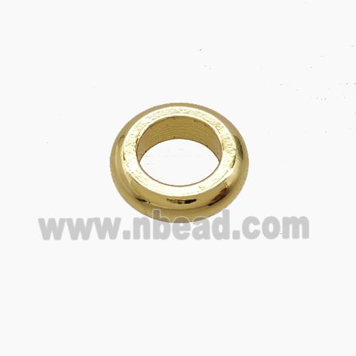 Copper Rondelle Beads Smooth Large Hole Gold Plated