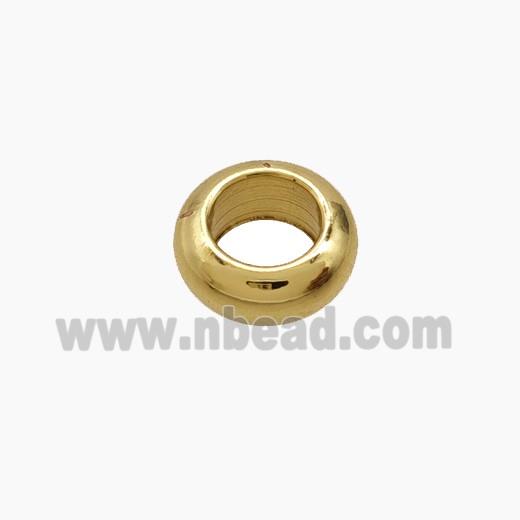 Copper Rondelle Beads Smooth Large Hole Gold Plated