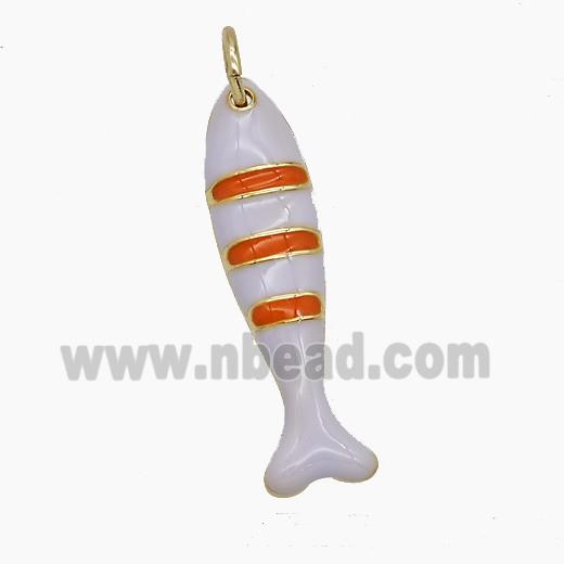 Copper Fish Pendant Enamel Gold Plated