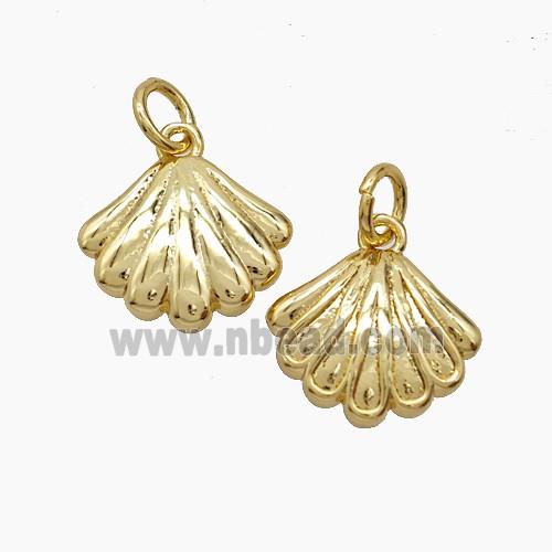 Copper Scallop Shell Pendant 18K Gold Plated
