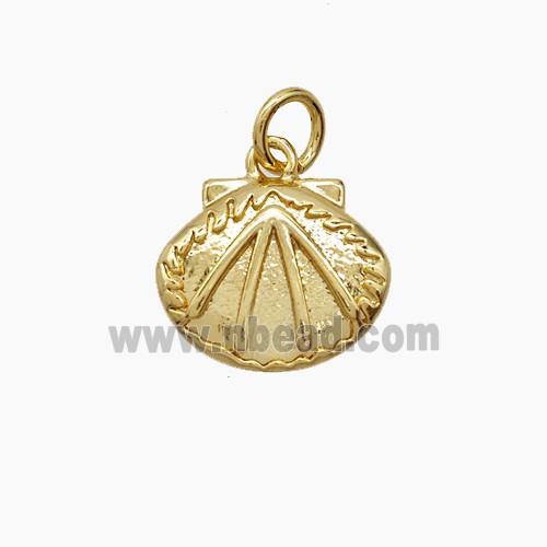 Copper Scallop Shell Pendant 18K Gold Plated