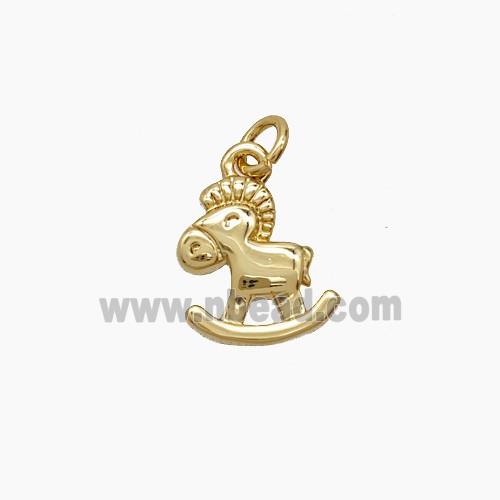 Copper Rocking Horse Charms Pendant Gold Plated
