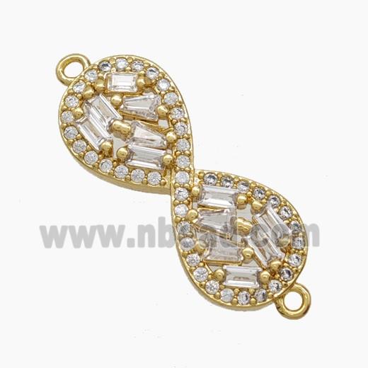 Copper Infinity Connector Pave Zirconia 18K Gold Plated