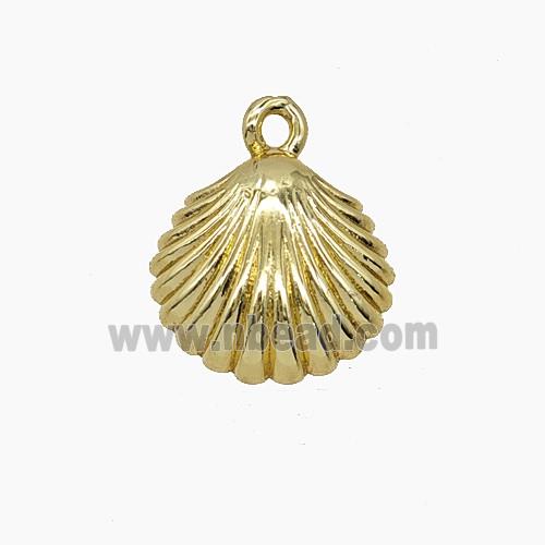 Copper Scallop Shell Pendant Gold Plated