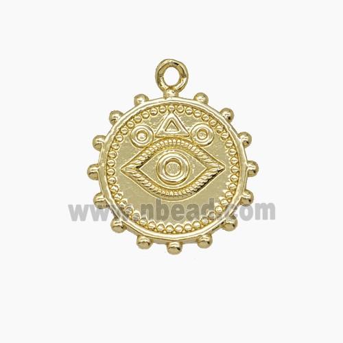 Copper Eye Pendant Circle Gold Plated