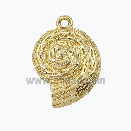 Copper Spiral Shell Pendant Gold Plated