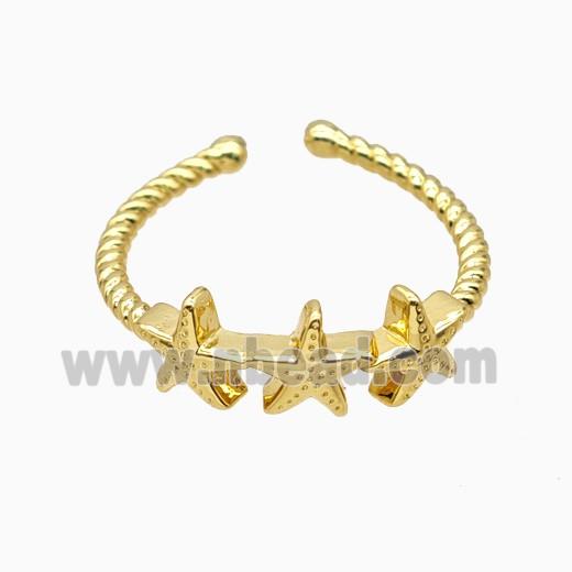 Copper Star Rings 18K Gold Plated