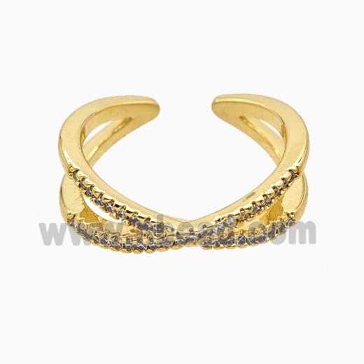 Copper Rings Pave Zirconia 18K Gold Plated