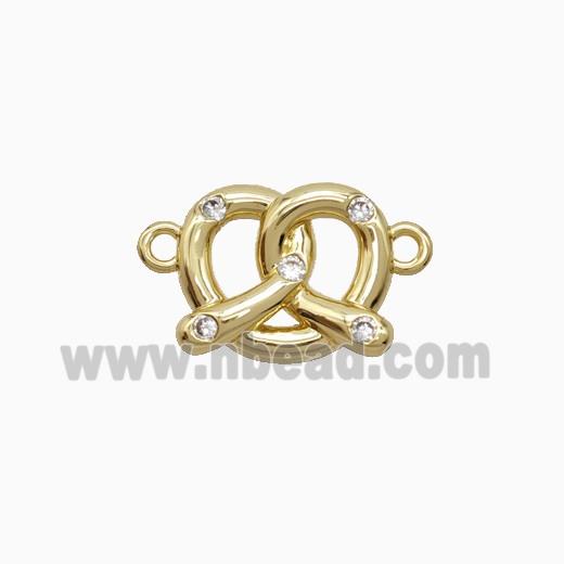 Copper Heart Pendant Pave Zirconia Gold Plated