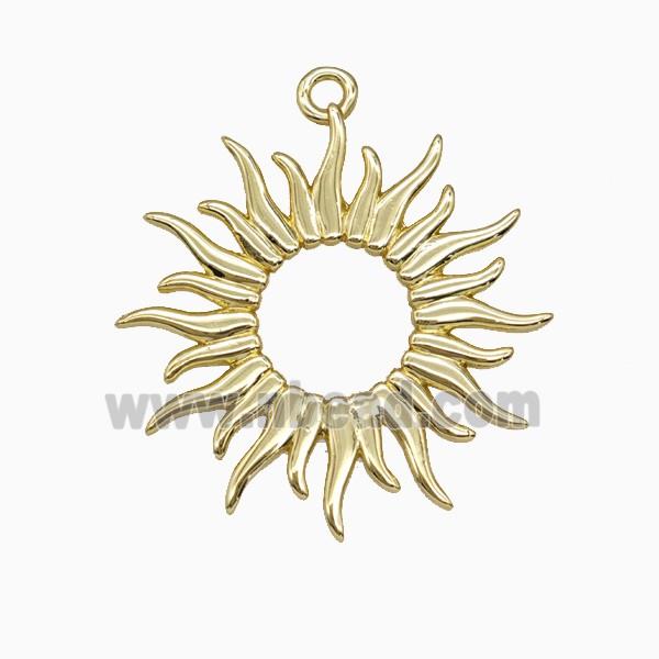 Copper Sun Pendant Gold Plated