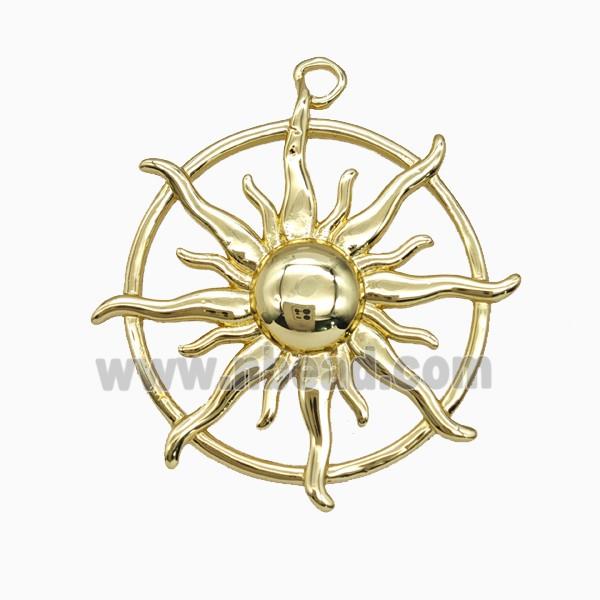 Copper Sun Pendant Gold Plated