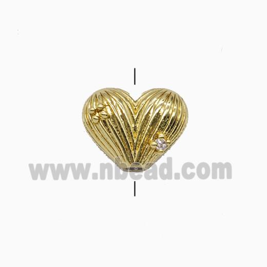 Copper Heart Beads Gold Plated