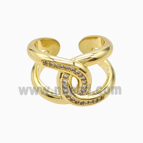 Copper Rings Pave Zirconia 18K Gold Plated