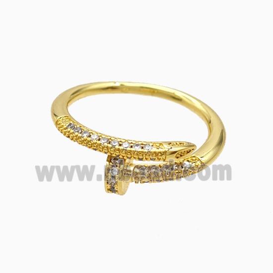 Copper Rings Pave Zirconia 18K Gold Plated