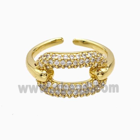 Copper Rings Pave Zirconia 18K Gold Plated
