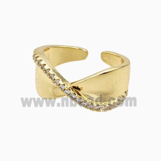 Copper Rings Pave Zirconia 18K Gold Plated
