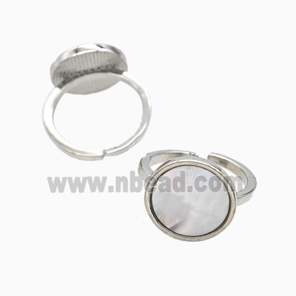 Copper Sun Rings Pave Shell Platinum Plated