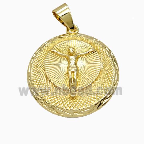 Copper Jesus Pendant Gold Plated