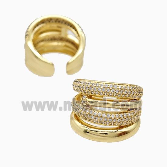 Copper Rings Pave Zirconia 18K Gold Plated