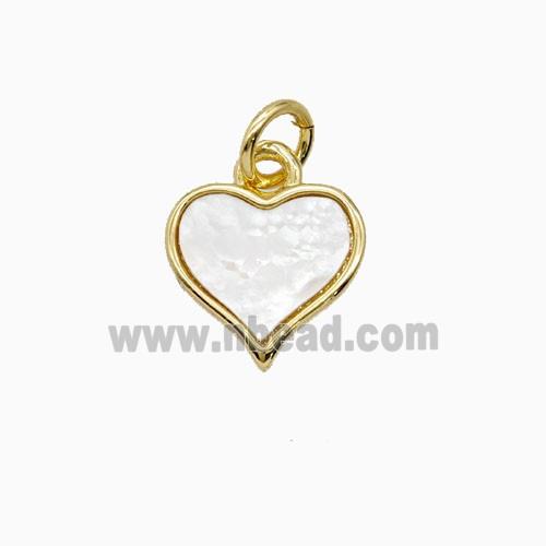 Copper Heart Pendant Pave Shell 18K Gold Plated