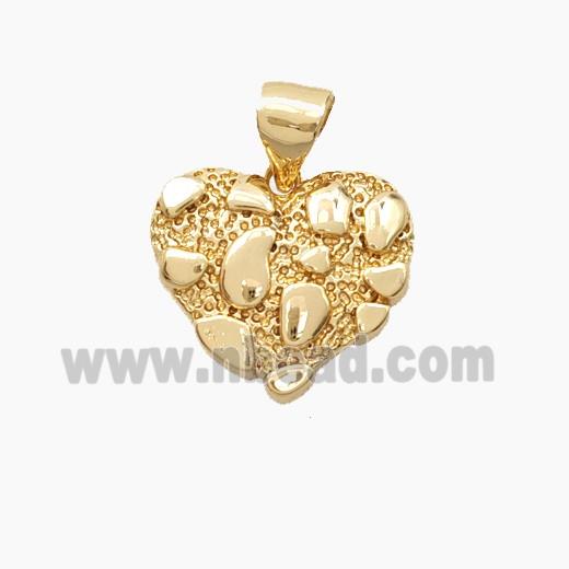 Bohemia Style Copper Heart Pendant Gold Plated