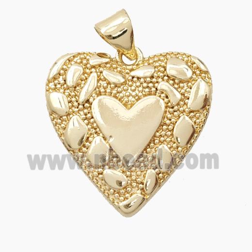 Bohemia Style Copper Heart Pendant Gold Plated