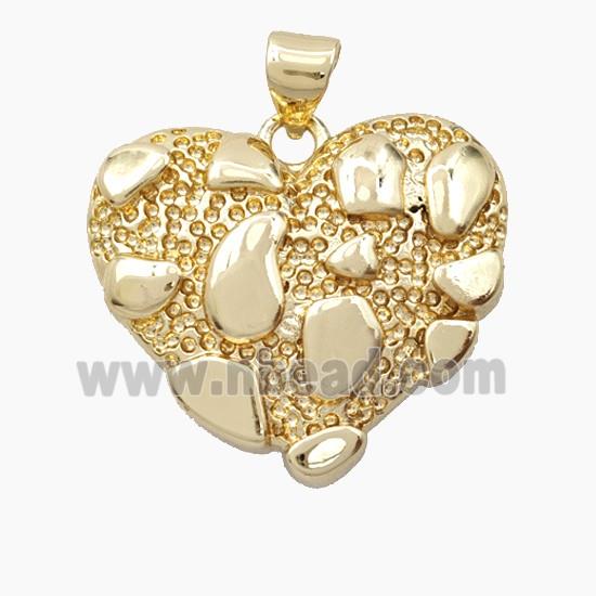 Bohemia Style Copper Heart Pendant Gold Plated