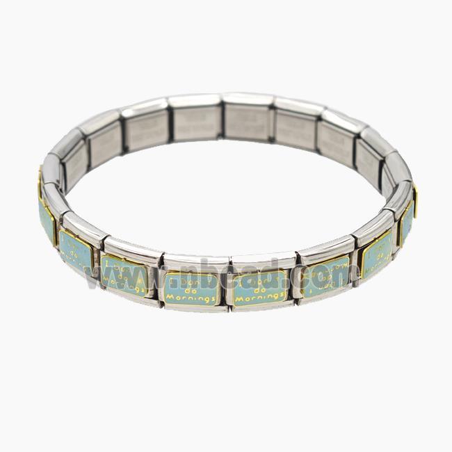 Raw Stainless Steel Module Bracelet Enamel