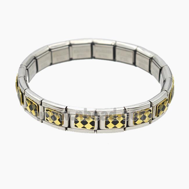 Raw Stainless Steel Module Bracelet Enamel