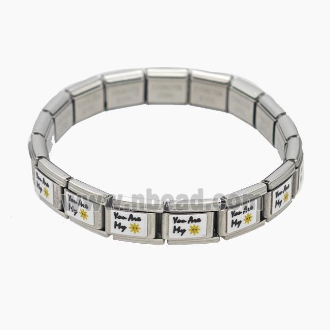 Raw Stainless Steel Module Bracelet With YouAreMyShine