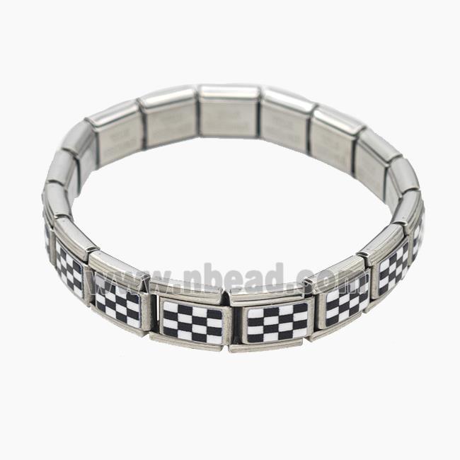 Raw Stainless Steel Module Bracelet With Lattice