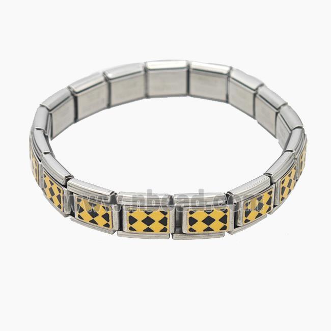 Raw Stainless Steel Module Bracelet With Lattice