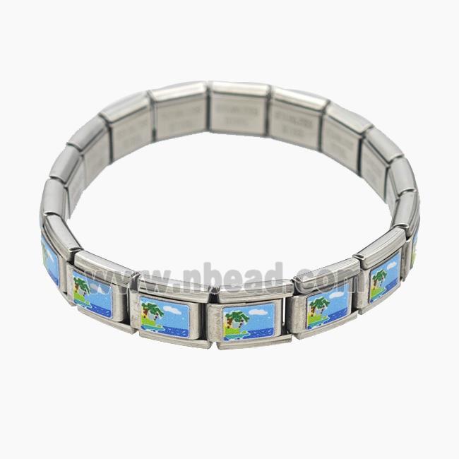 Raw Stainless Steel Module Bracelet Beach