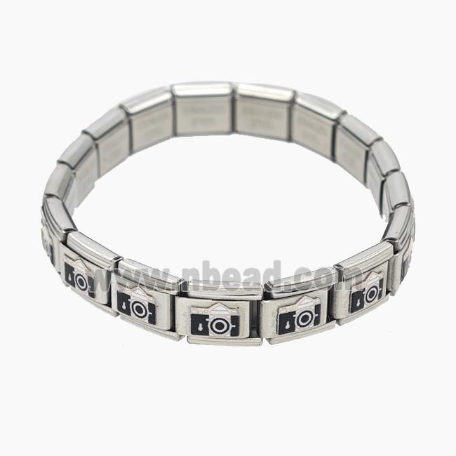 Raw Stainless Steel Module Bracelet With Camera