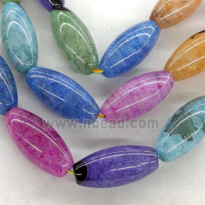 Natural Agate Druzy Rice Beads Mixed Color Dye