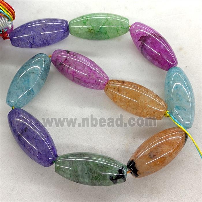 Natural Agate Druzy Rice Beads Mixed Color Dye