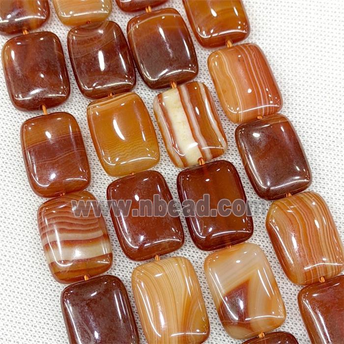 Natural Striped Agate Beads Rectangle Red Dye