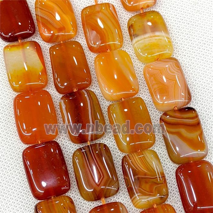 Natural Striped Agate Beads Rectangle Red Dye