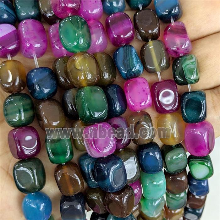 Agate Cuboid Beads Dye Mixed Color