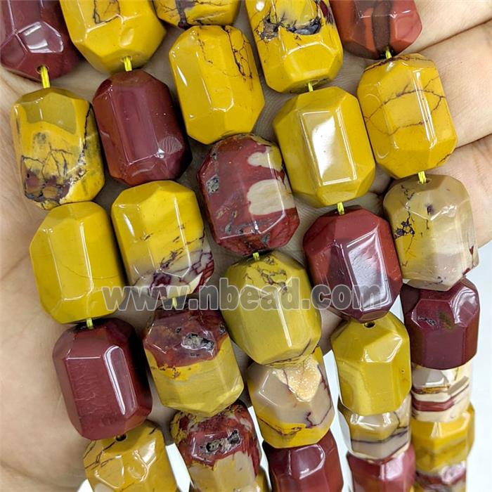 Natural Mookaite Column Beads Faceted Multicolor