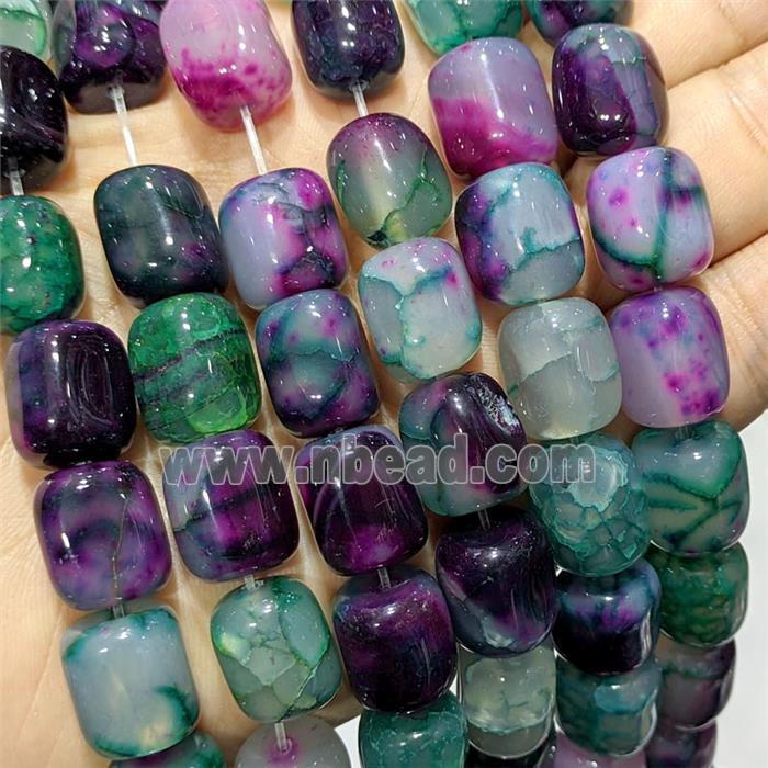 Agate Cuboid Beads Dye Multicolor