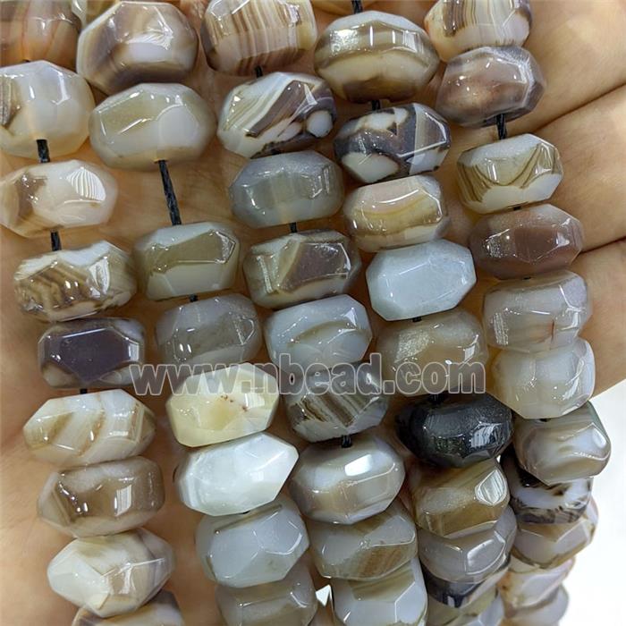 Coffee Agate Rondelle Beads Faceted Dye