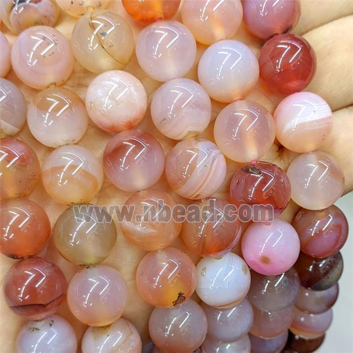 Red Agate Beads Smooth Round Dye