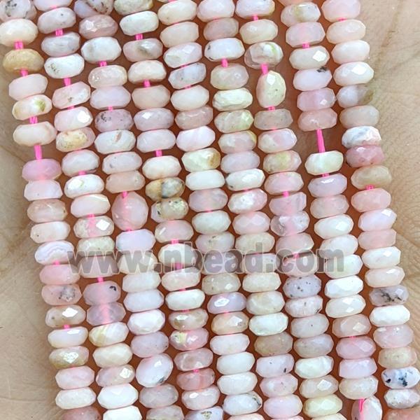 Natural Pink Opal Beads Faceted Rondelle