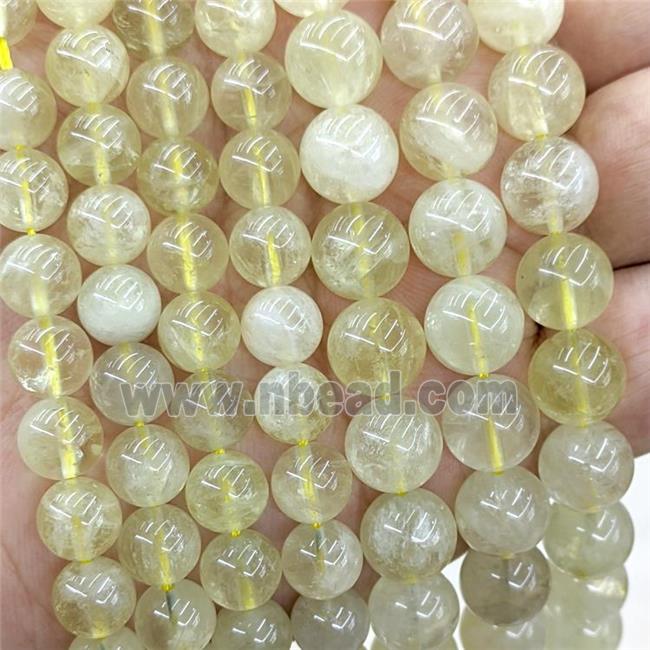 Natural Lemon Quartz Beads Smooth Round