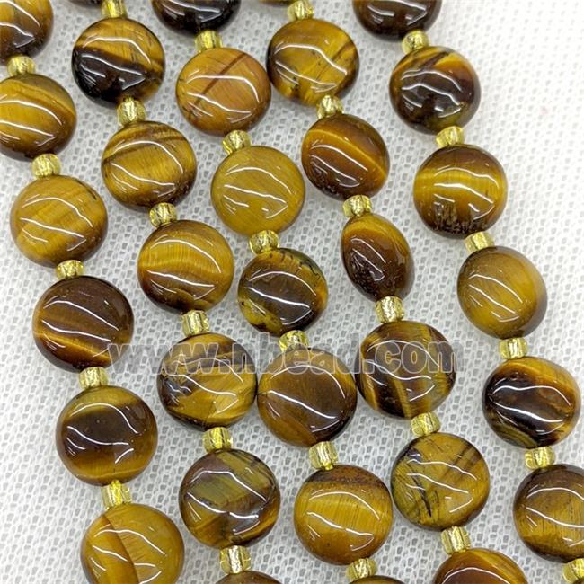 Natural Tiger Eye Stone Beads Coin